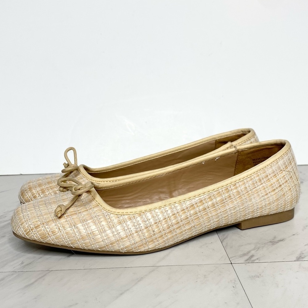Steve Madden Seemly Natural Raffia Woven Ballet Flat 8 1/2 M